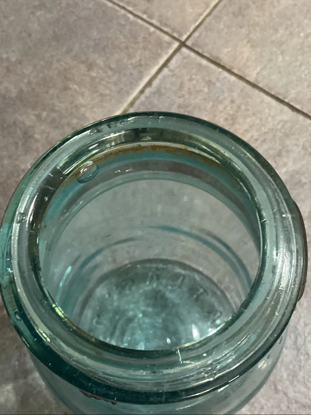 Vintage Blue Glass Storage Jar with Wire Bail Lid